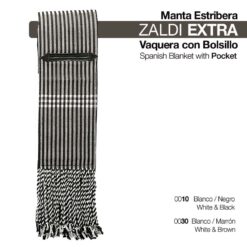 MANTA ESTRIBERA ZALDI EXTRA BOLSILLO - Color: Marrón/Blanco
