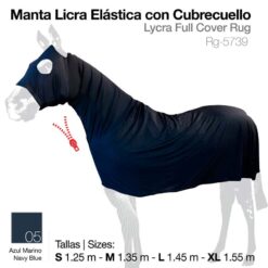 MANTA LICRA ELÁSTICA CON CUBRECUELLO AZUL - Color: Azul