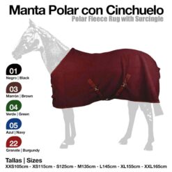 MANTA POLAR CON CINCHUELO - Color: Burdeos