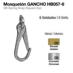 MOSQUETÓN GANCHO HB057-06 6uds - Hebilla: Cromada