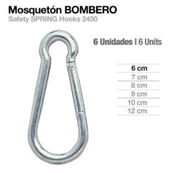 MOSQUETÓN BOMBERO 2450 6uds - Talla: 6cm
