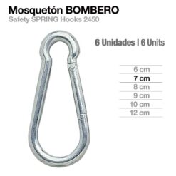 MOSQUETÓN BOMBERO 2450 6uds - Talla: 7cm
