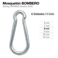 MOSQUETÓN BOMBERO 2450 6uds - Talla: 8cm