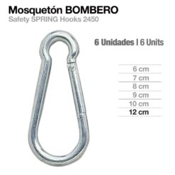 MOSQUETÓN BOMBERO 2450 6uds - Talla: 12cm