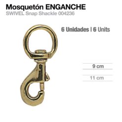 MOSQUETÓN GIRATORIO DORADO HB-225-10 6uds - Talla: 9cm