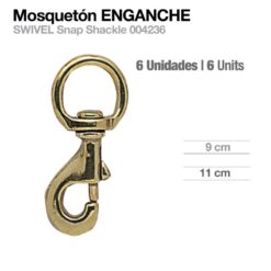 MOSQUETÓN GIRATORIO DORADO HB-225-10 6uds - Talla: 11cm