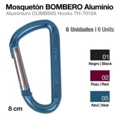 MOSQUETÓN BOMBERO ALUMINIO TH-7015A-8 6uds - Color: Azul