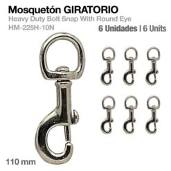 MOSQUETÓN GIRATORIO HM-225H-10N 6uds -