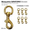 MOSQUETÓN GIRATORIO DORADO HB225-06 8cm 6uds -