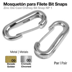 MOSQUETÓN PARA FILETE BIT SNAPS (PAR) - Hebilla: Cromada
