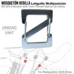 MOSQUETÓN/HEBILLA LATIGUILLO MULTIPOSICIÓN UNIDAD -