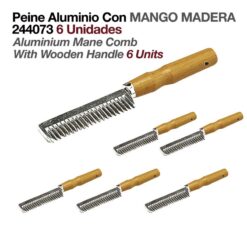 PEINE ALUMINIO CON MANGO MADERA 244073 6uds -