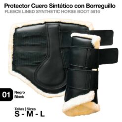 PROTECTOR CUERO SINTÉTICO CON BORREGUILLO - Color: Negro