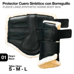 PROTECTOR CUERO SINTÉTICO CON BORREGUILLO - Color: Negro