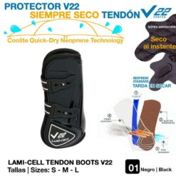 PROTECTOR V22 SIEMPRE SECO TENDÓN NEGRO - Talla: L