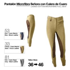 PANTALÓN MICROFIBRA/CUERO SEÑORA - Color: Marrón/London