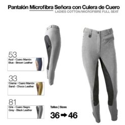 PANTALÓN MICROFIBRA/CUERO SEÑORA - Color: Plata/Negro