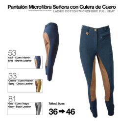 PANTALÓN MICROFIBRA/CUERO SEÑORA - Color: Marino/Marrón