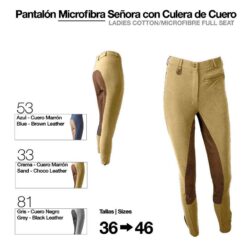 PANTALÓN MICROFIBRA/CUERO SEÑORA - Color: Marrón/London