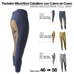 PANTALÓN MICROFIBRA/CUERO CABALLERO - Color: Marino/Marrón