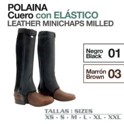 POLAINA CUERO C/ELÁSTICO - Color: Negro
