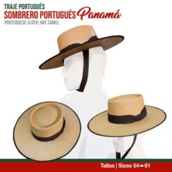 TRAJE PORTUGUÉS SOMBRERO PORTUGUÉS PANAMÁ - Talla: 54