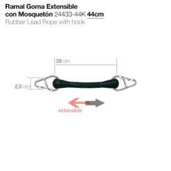 RAMAL GOMA EXTENSIBLE CON MOSQUETÓN 24433-44K 44cm -