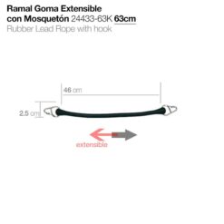 RAMAL GOMA EXTENSIBLE CON MOSQUETÓN 24433-63K 63cm -