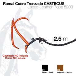 RAMAL CUERO TRENZADO CASTECUS 2.5m - Color: Negro