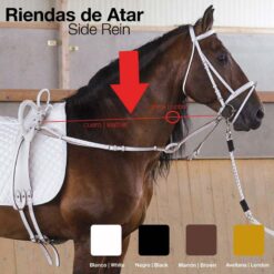 RIENDAS ATAR CUERO GOMA CORTA - Color: Negro