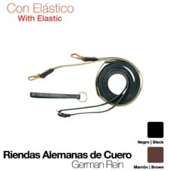 RIENDAS ALEMANAS CUERO CON ELÁSTICO - Color: Negro
