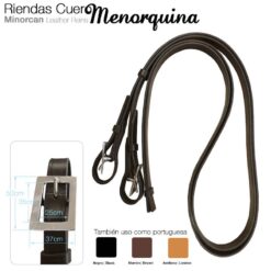 RIENDAS CUERO MENORQUINA & PORTUGUESA - Color: Negro