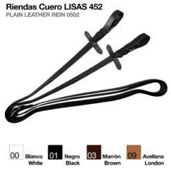 RIENDAS CUERO LISAS 452 - Color: Negro