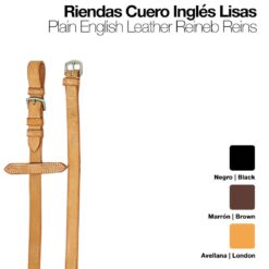 RIENDAS CUERO INGLÉS LISAS 1801/0 - Color: Marrón