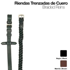 RIENDAS TRENZADAS CUERO 1803 - Color: Marrón