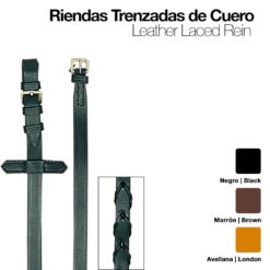 RIENDAS TRENZADAS CUERO 453 - Color: Marrón