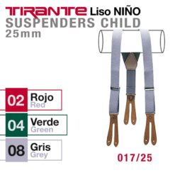 TIRANTE LISO NIÑO 017/25 - Color: Verde