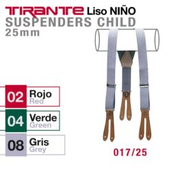 TIRANTE LISO NIÑO 017/25 - Color: Gris