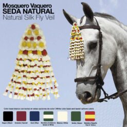 MOSQUERO VAQUERO SEDA NATURAL BORLAS - Color: Rojo/Amarillo/Rojo