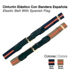CINTURÓN ELÁSTICO CON BANDERA ESPAÑOLA - Color: Azul
