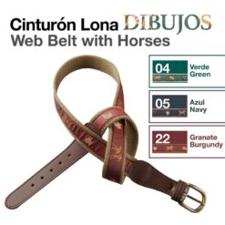 CINTURÓN LONA DIBUJOS - Color: Burdeos
