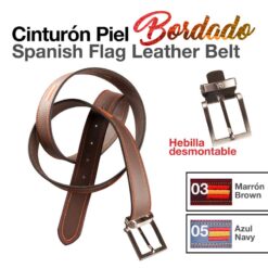 CINTURÓN PIEL BORDADO 1510/35 - Color: Marrón