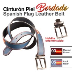 CINTURÓN PIEL BORDADO 1510/35 - Color: Azul
