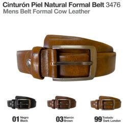 CINTURÓN PIEL NATURAL FORMAL BELT 3476 - Color: London