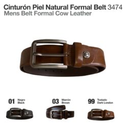 CINTURÓN PIEL NATURAL FORMAL BELT 3474 - Color: London