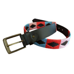 CINTURÓN POLO CUERO BORDADO - Bordado: Black