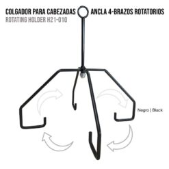 COLGADOR PARA CABEZADAS ANCLA 4-BRAZOS ROTATORIOS NEGRO -