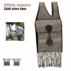 ALFORJA VAQUERA ZALDI EXTRA LONA - Color: Back/Blanco