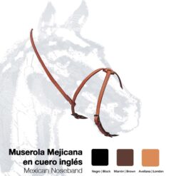 MUSEROLA MEJICANA CUERO INGLÉS - Color: Negro