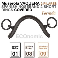 MUSEROLA VAQUERA ECO FORRADA 2 PILARES - Color: Tostado